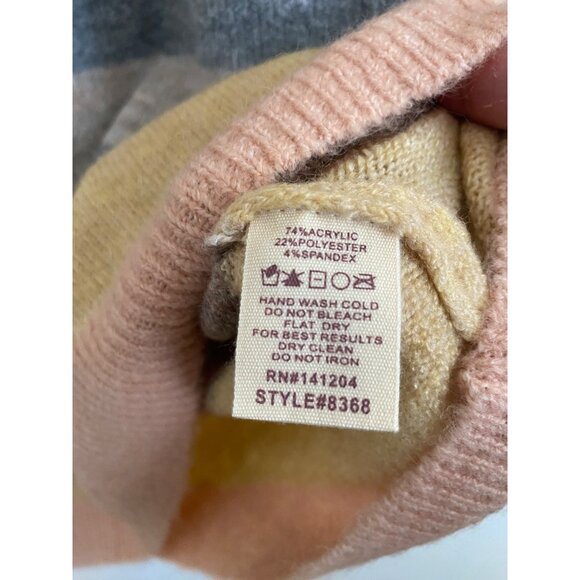 NWT Hem & Thread Striped Long Sleeve Multi-Color Striped Sweater Dress Size M - Picture 3 of 5